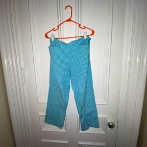 aqua window pane pants